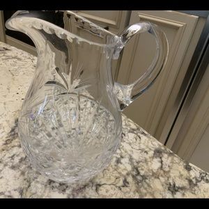 Crystal clear glass pitcher